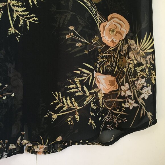 Anthropologie Meadow Rue Moody Black Floral Cotton Crochet Lace Pintuck Tank Top - Picture 12 of 16